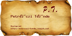 Petróczi Tünde névjegykártya