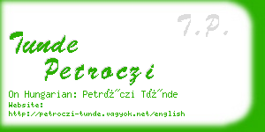 tunde petroczi business card